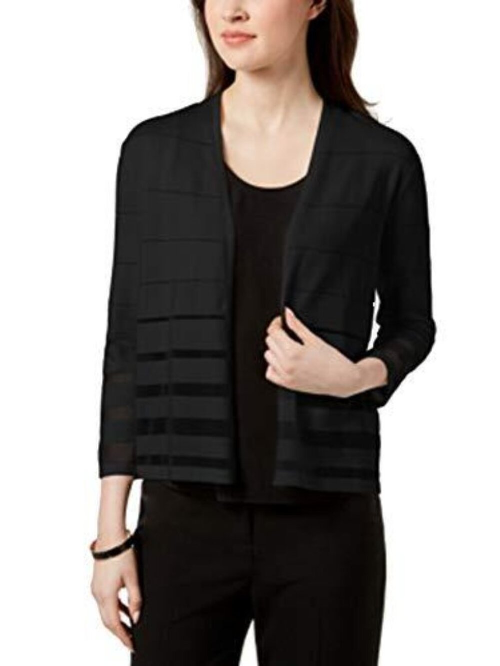 Alfani Womens Shadow Striped Cardigan
